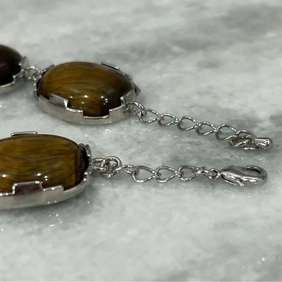 Tiger’s Eye Large Cabochon Silver Bracelet